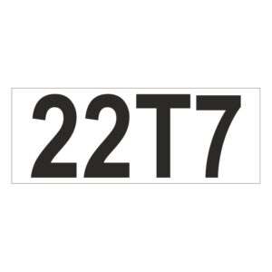 Prefix - Size & type code - 22T7