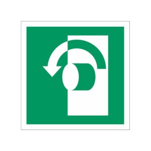 ISO 7010 - E018 - Links draaien om te openen