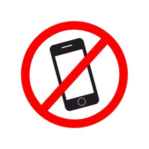 Geen mobiele telefoons