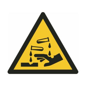 ISO 7010 - W023 - Waarschuwing voor corrosieve stoffen
