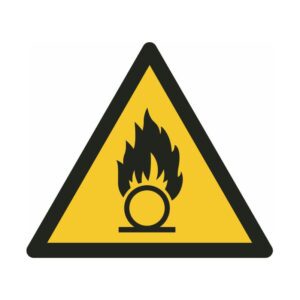 ISO 7010 - W028 - Waarschuwing voor oxiderende stoffen