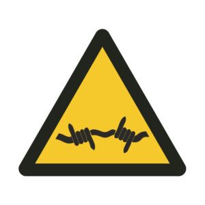 ISO 7010 - W033 - Waarschuwing voor prikkeldraad