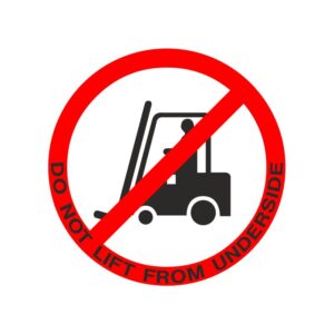 Do not lift from underside