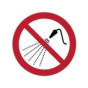 ISO 7010 - P016 - Niet besproeien met water
