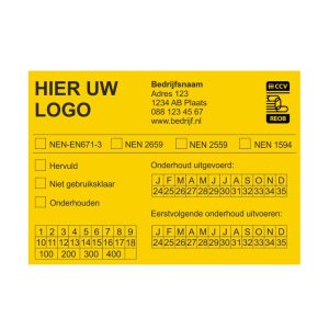 Keuringssticker - met eigen logo - Brandblusser