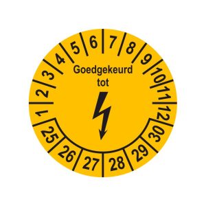 Keuringssticker - Elektrische installaties - Goedgekeurd tot