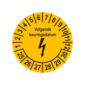 Keuringssticker - Elektrische installaties - Volgende keuringsdatum