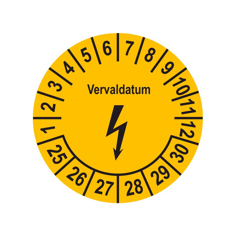Keuringssticker - Elektrische installaties - Vervaldatum