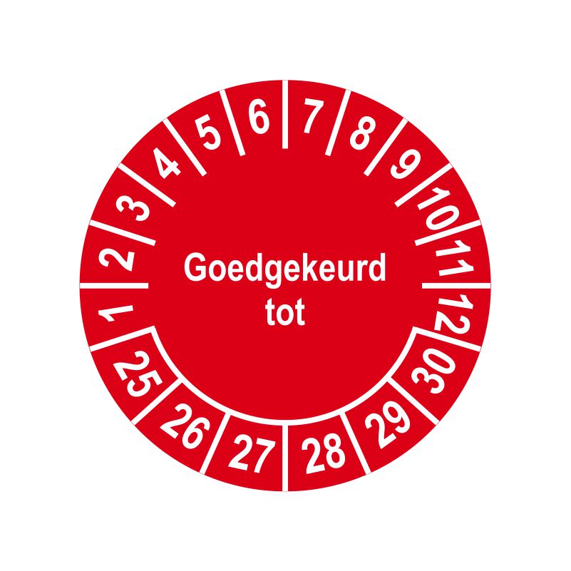 Keuringssticker 2025 - Goedgekeurd tot