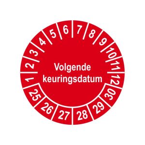 Keuringssticker 2025 - Volgende keuringsdatum