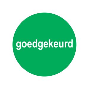 Keuringssticker - Goedgekeurd - Tekst goedgekeurd