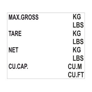 Weightlabel 1 (invulbaar)